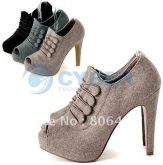 Plataforma Peep Toe camurça cód-700076